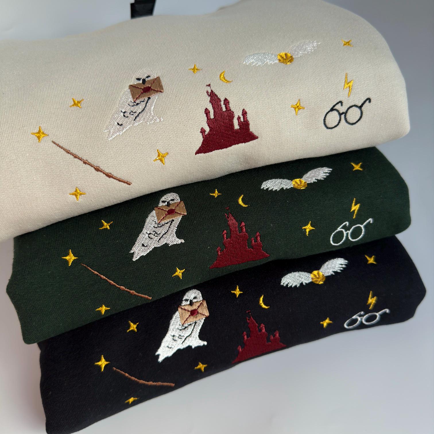 Wizard book fantasy embroidery design