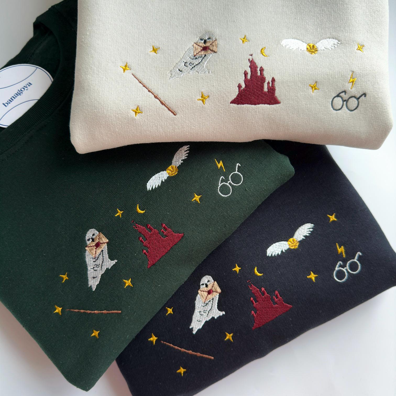 Wizard book fantasy embroidery design