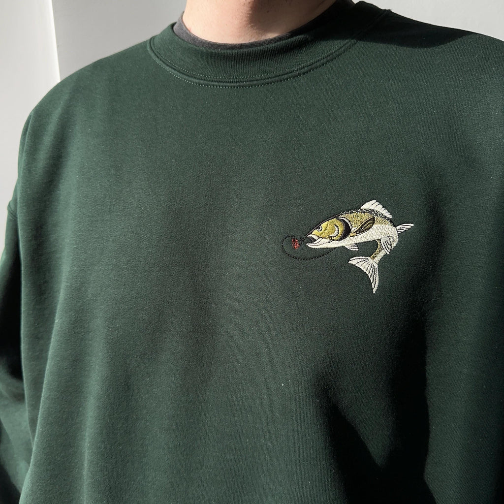 Vintage fishing embroidery design