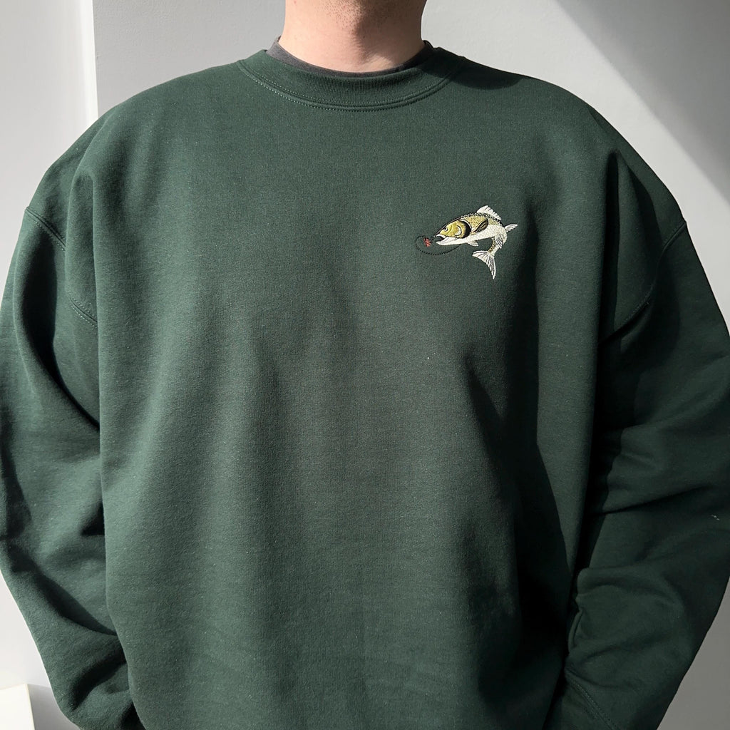 Vintage fishing embroidery design