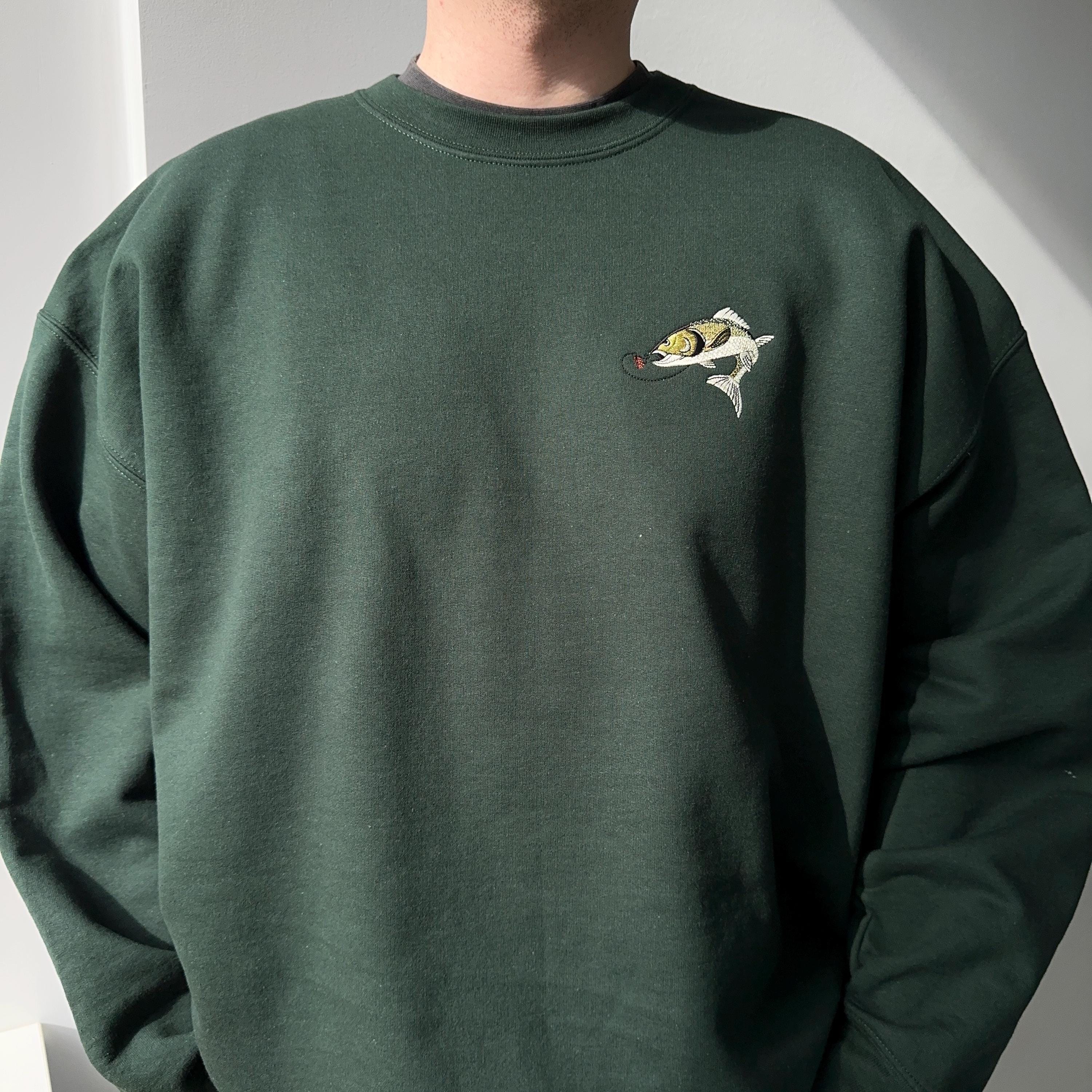 Vintage fishing embroidery design