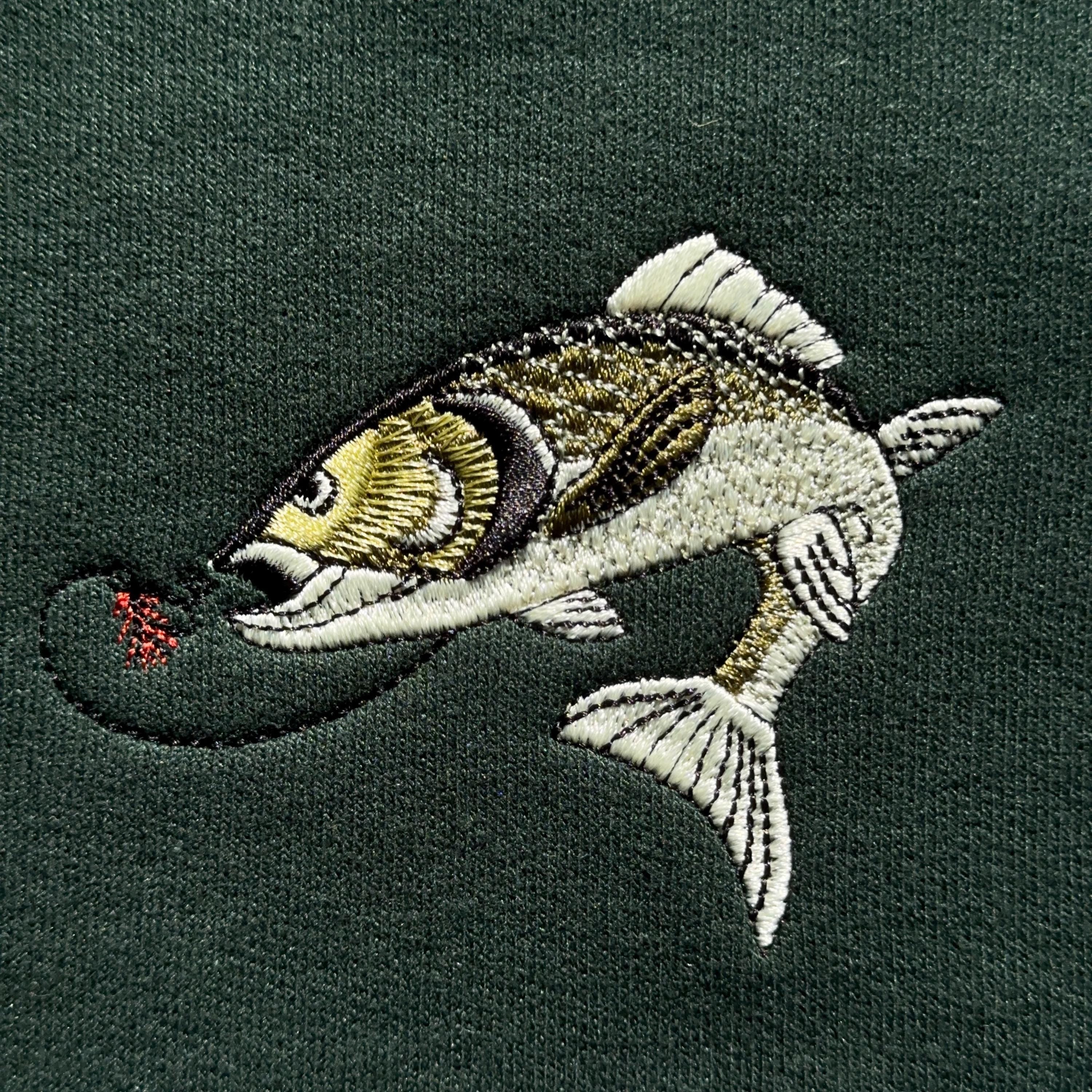 Vintage fishing embroidery design