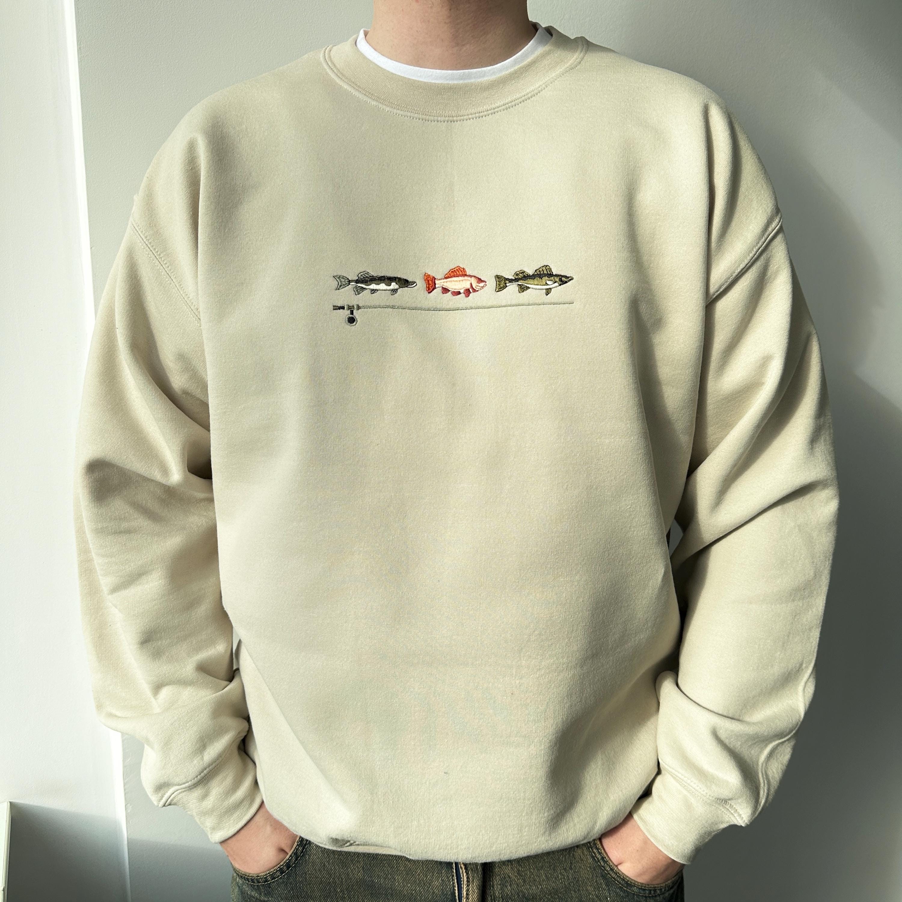 Vintage fishing embroidery design