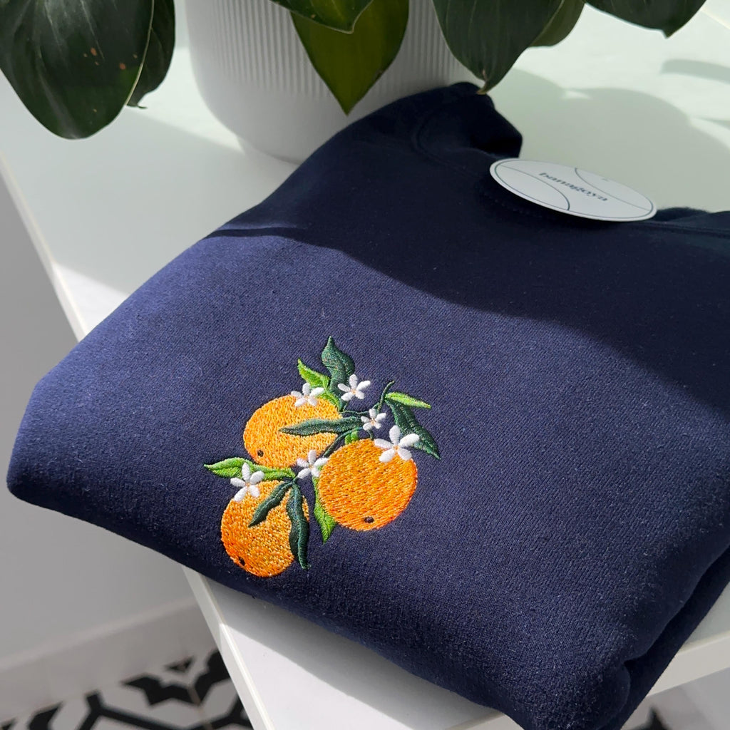 Orange branch embroidery design