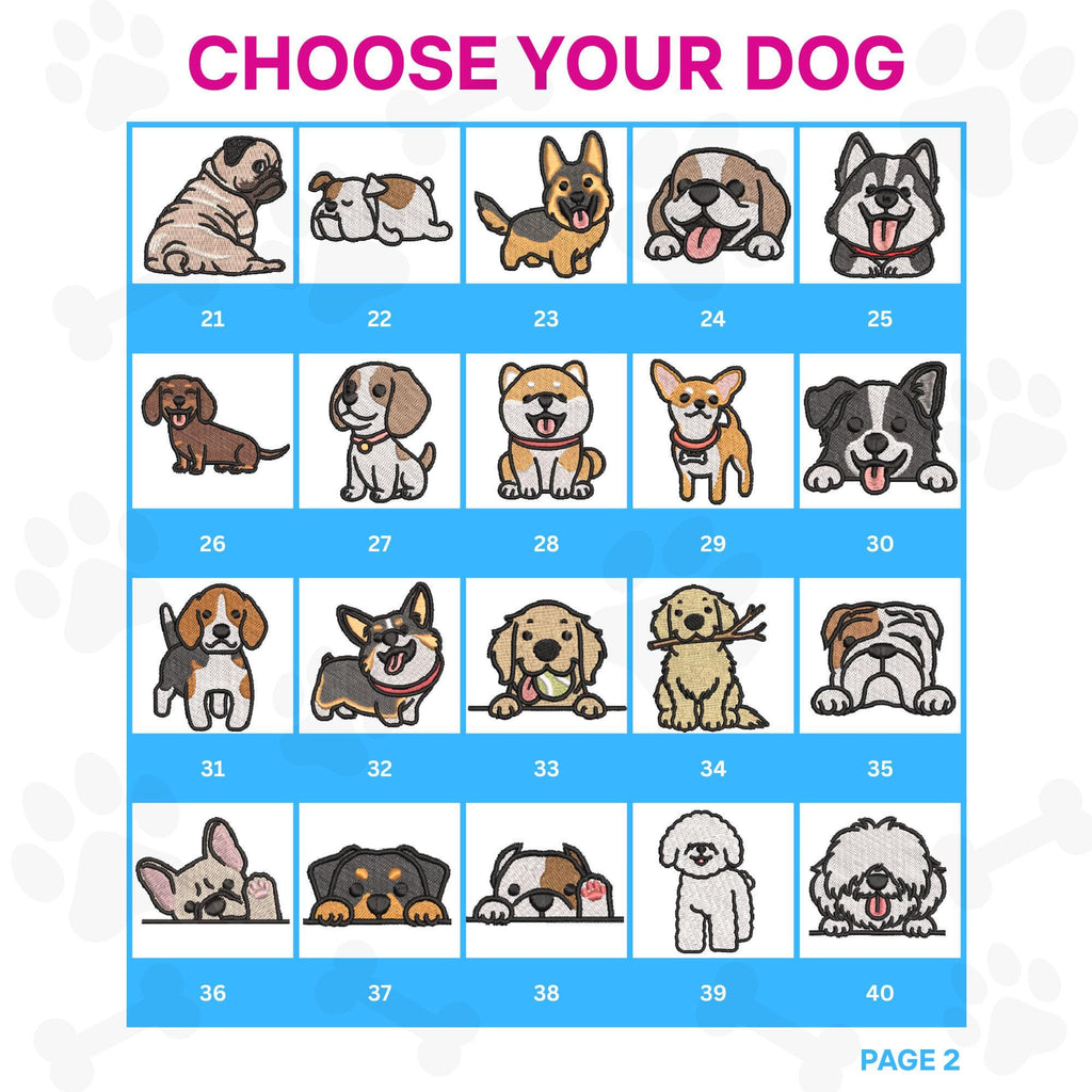 Custom dog embroidery design
