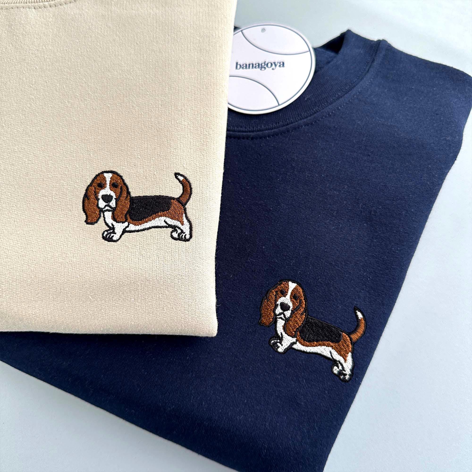 Basset hound embroidery design