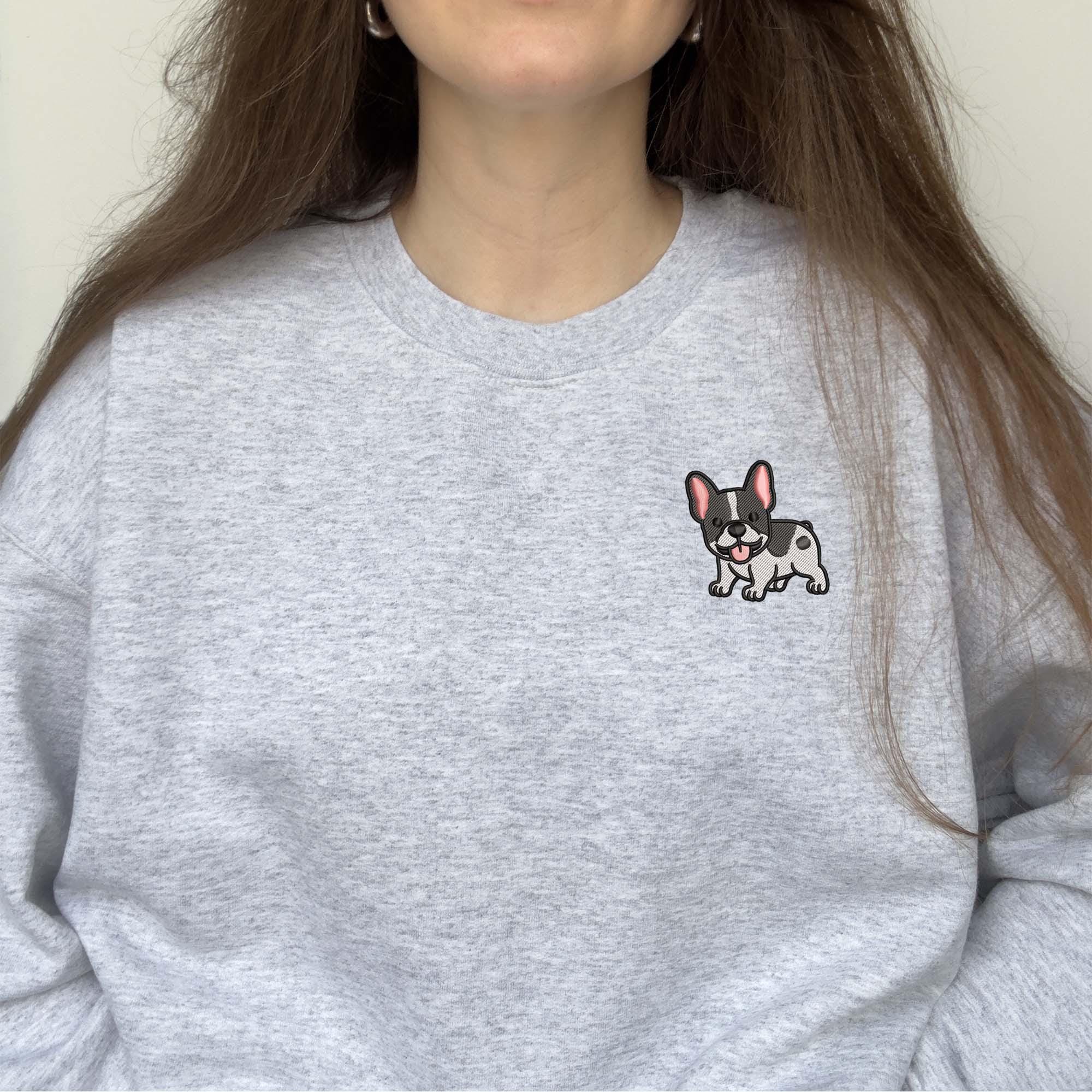 French bulldog embroidery design