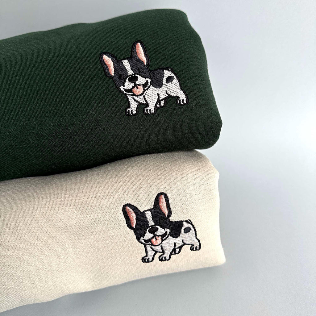 French bulldog embroidery design