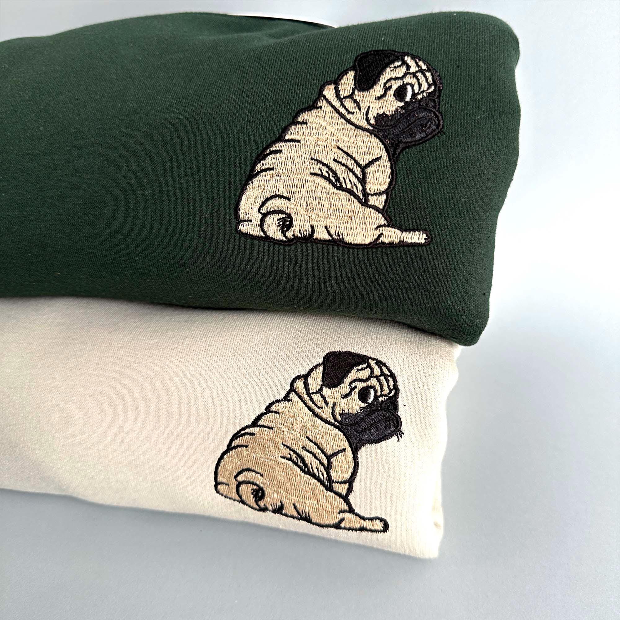 Pug embroidery design