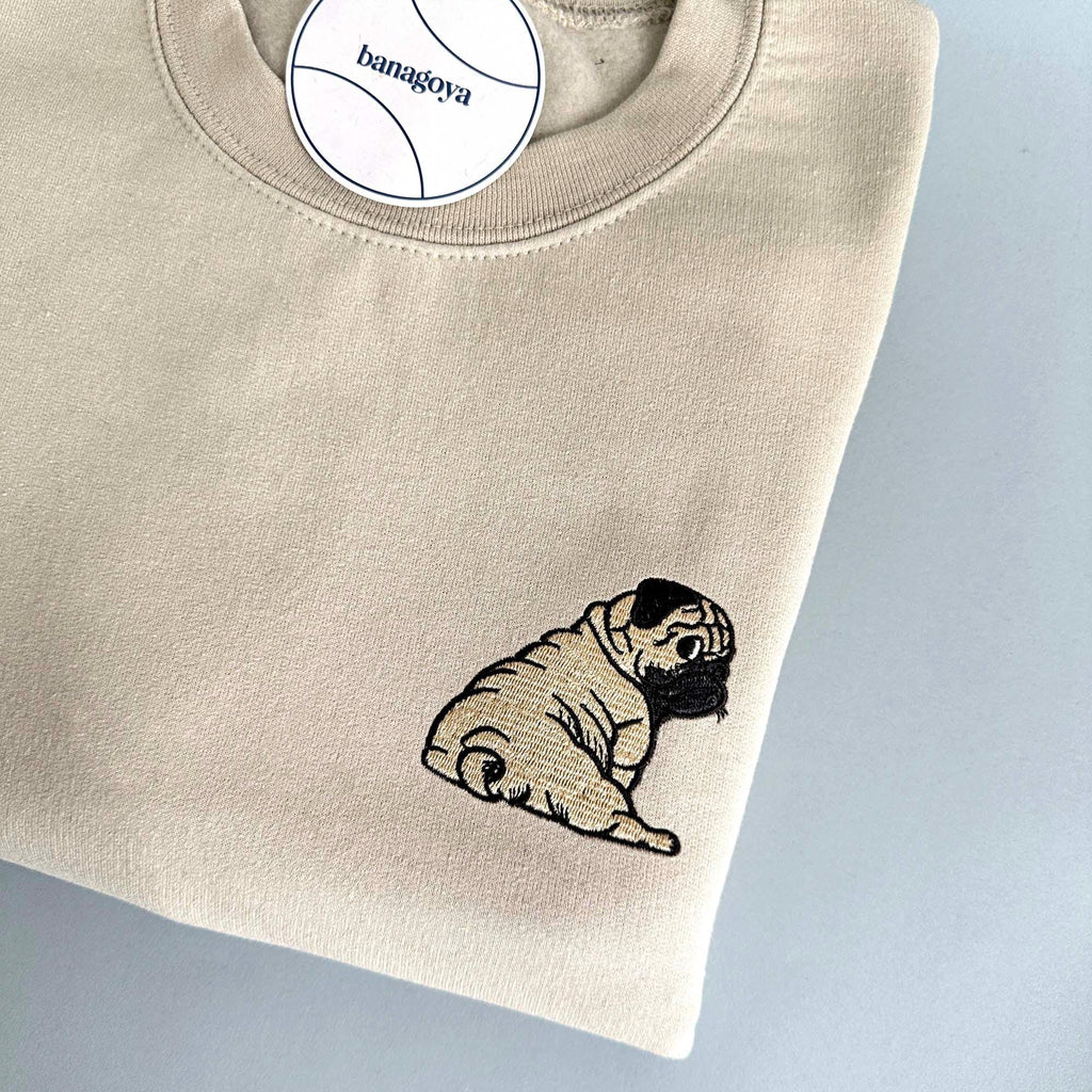 Pug embroidery design