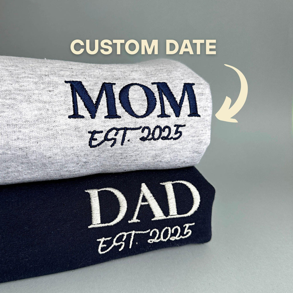 Custom mom and dad embroidery design