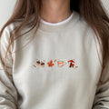 Cozy autumn falling leaves embroidery design