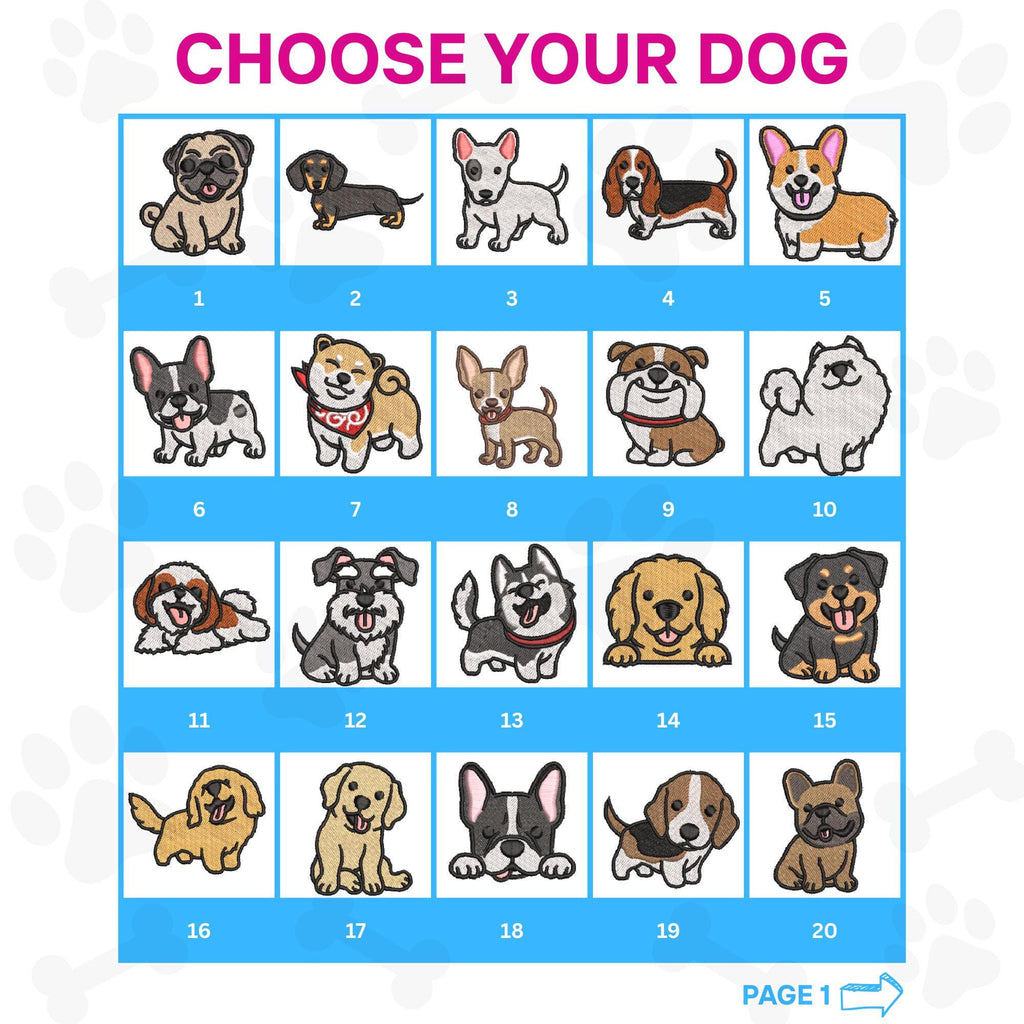 Custom dog embroidery design