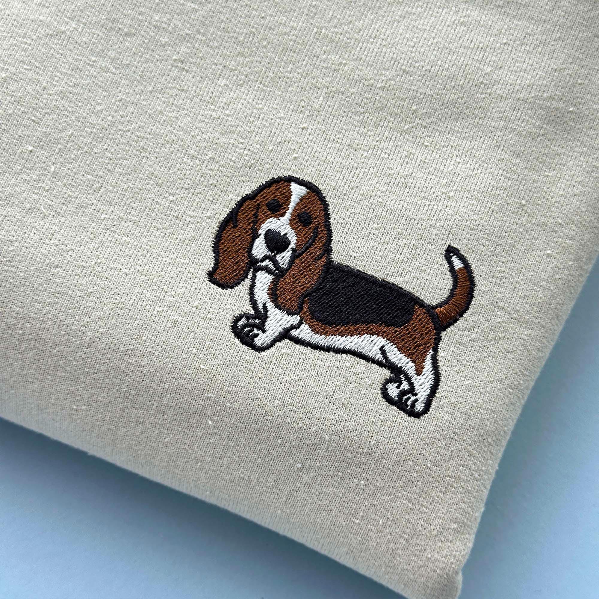 Basset hound embroidery design