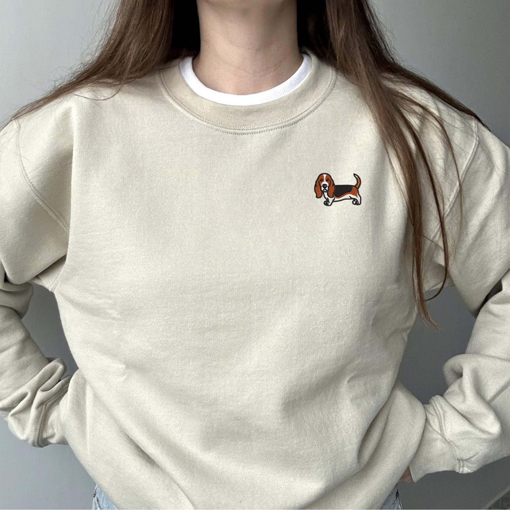 Basset hound embroidery design