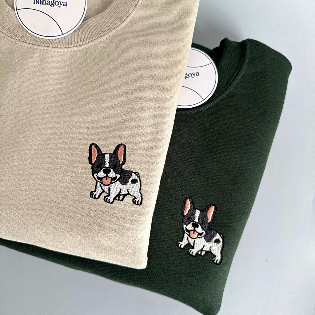 French bulldog embroidery design
