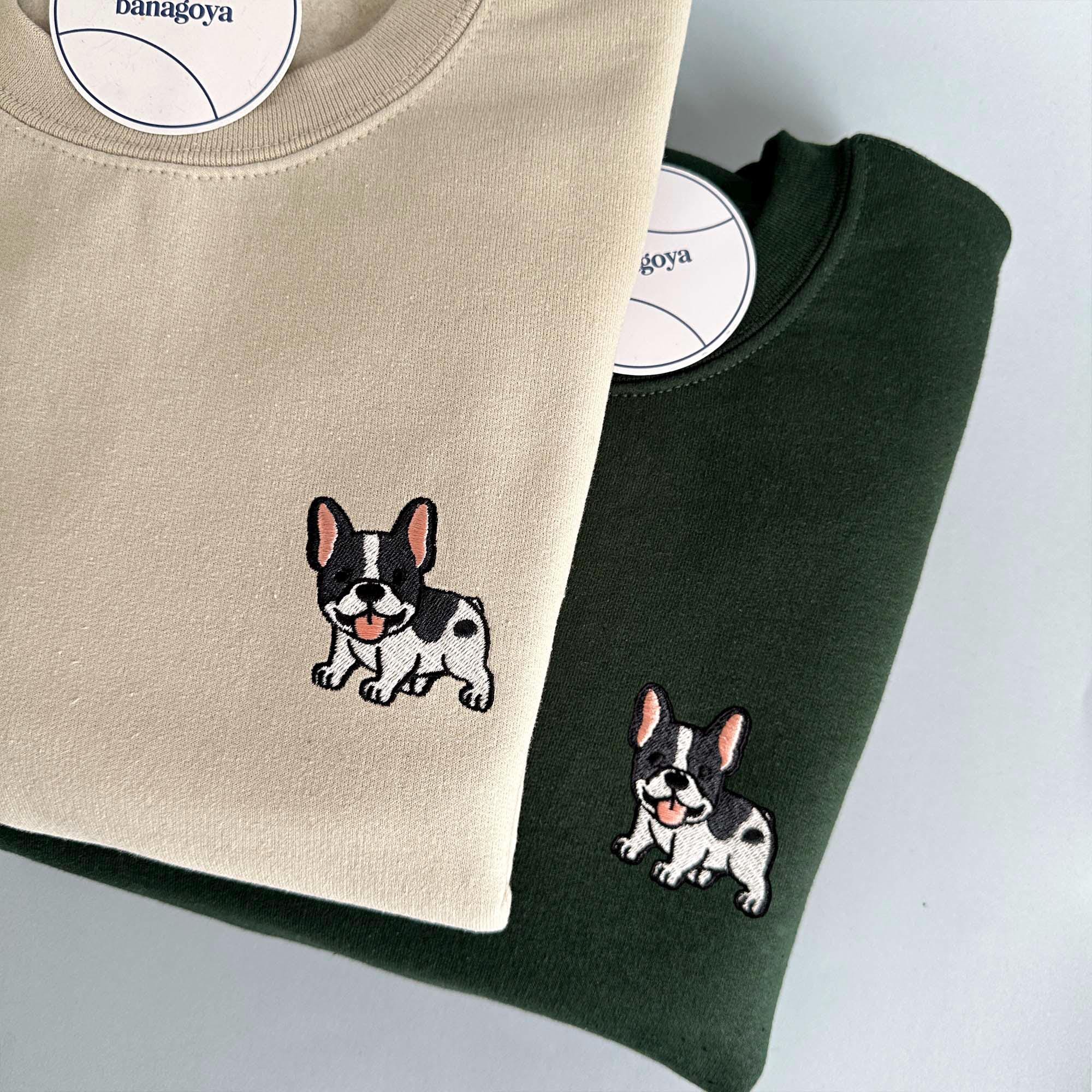 French bulldog embroidery design