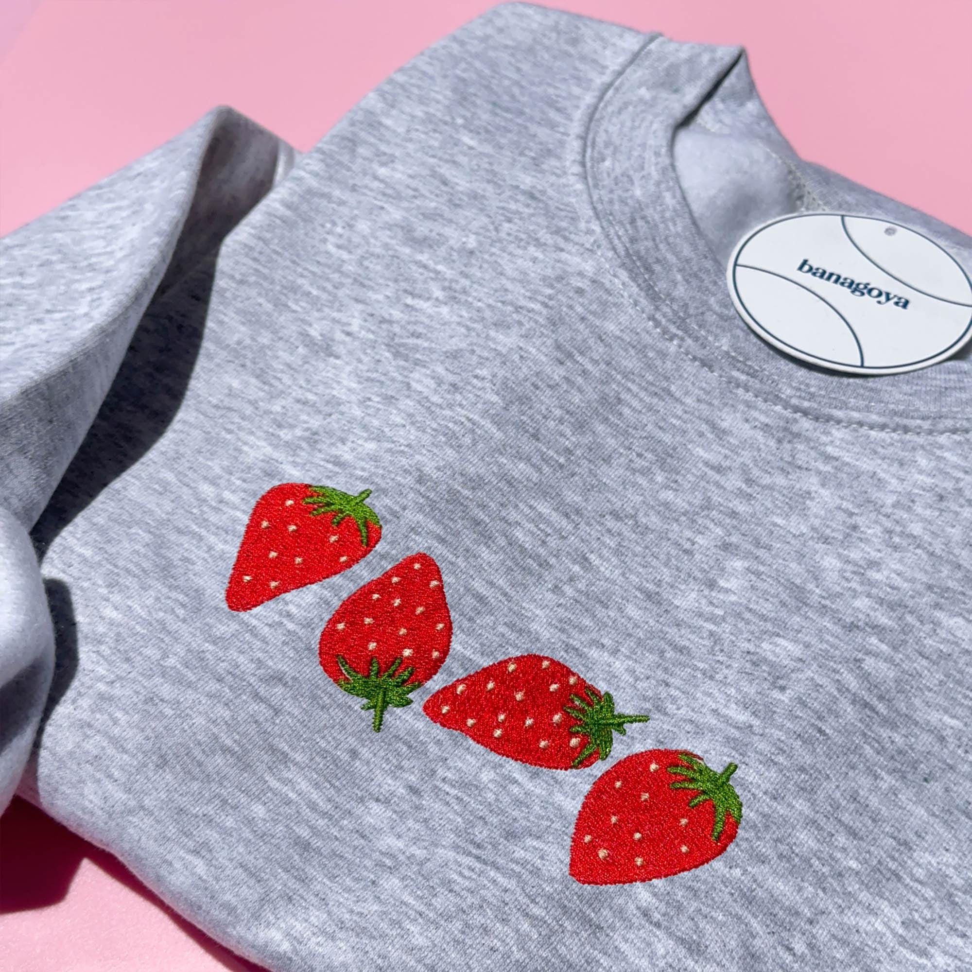 Strawberry floral embroidery design