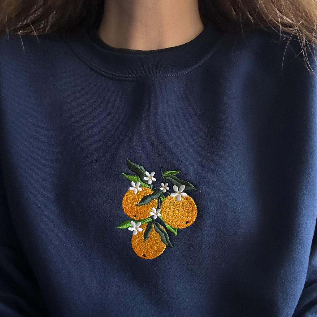 Orange branch embroidery design