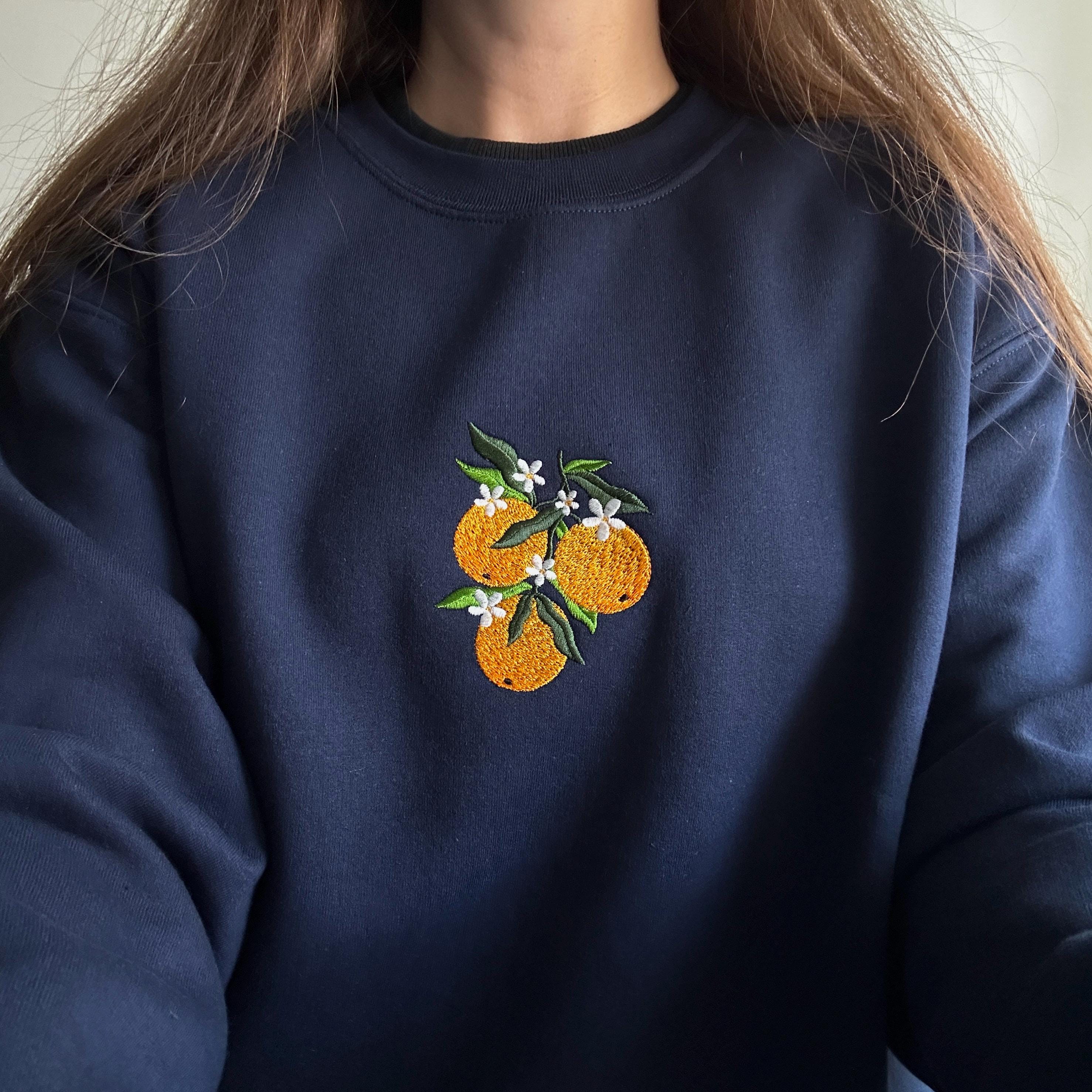 Orange branch embroidery design