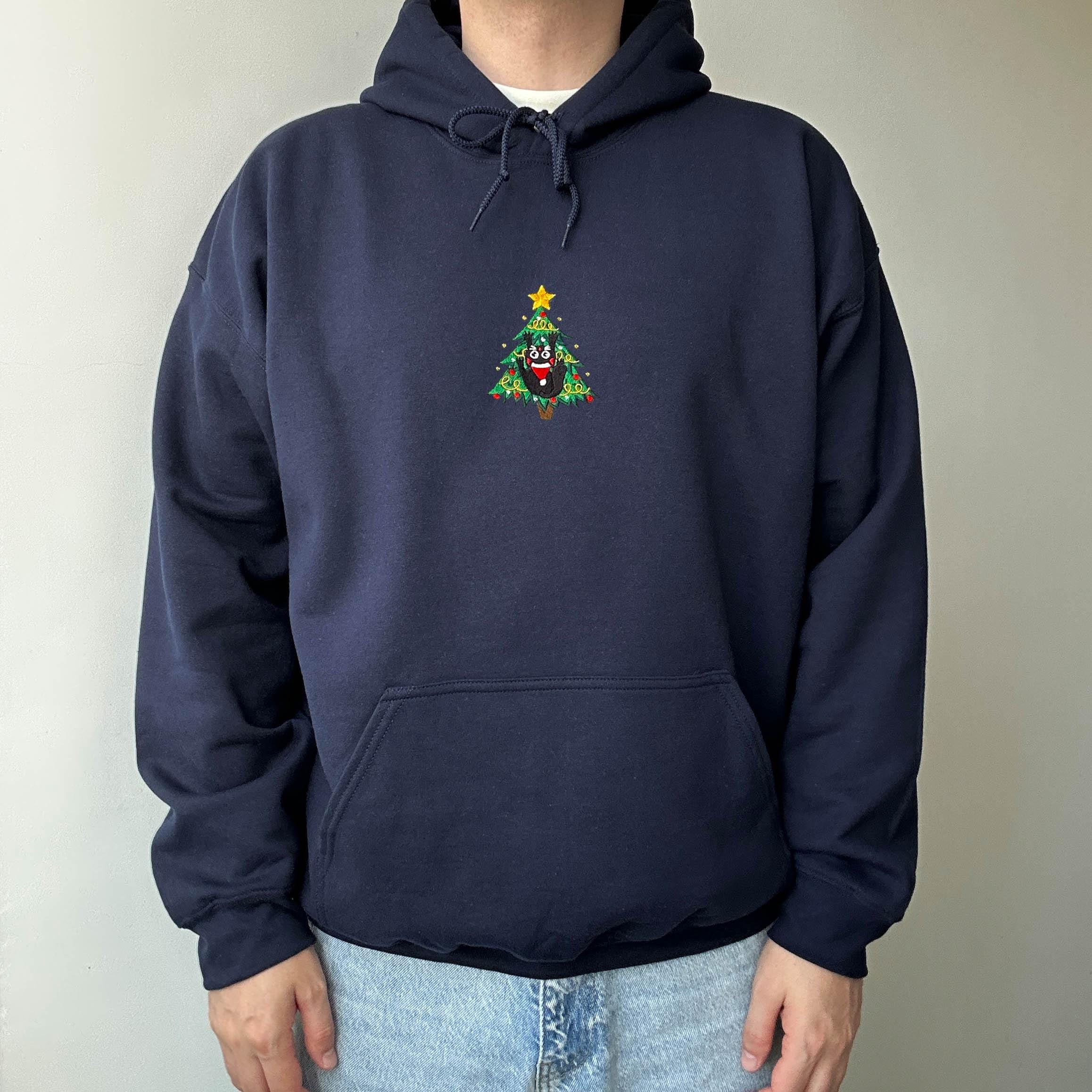 Christmas cute cat embroidery design