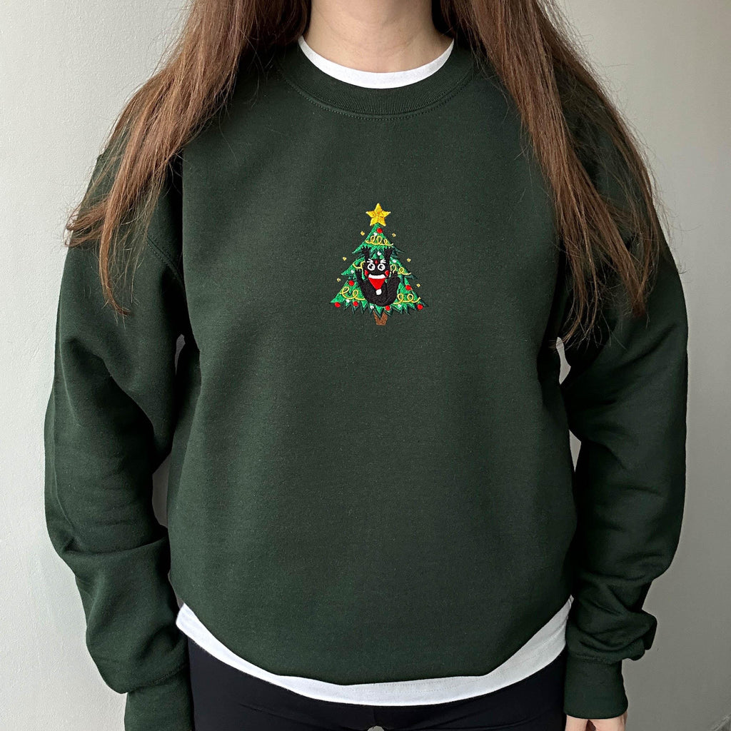 Christmas cute cat embroidery design