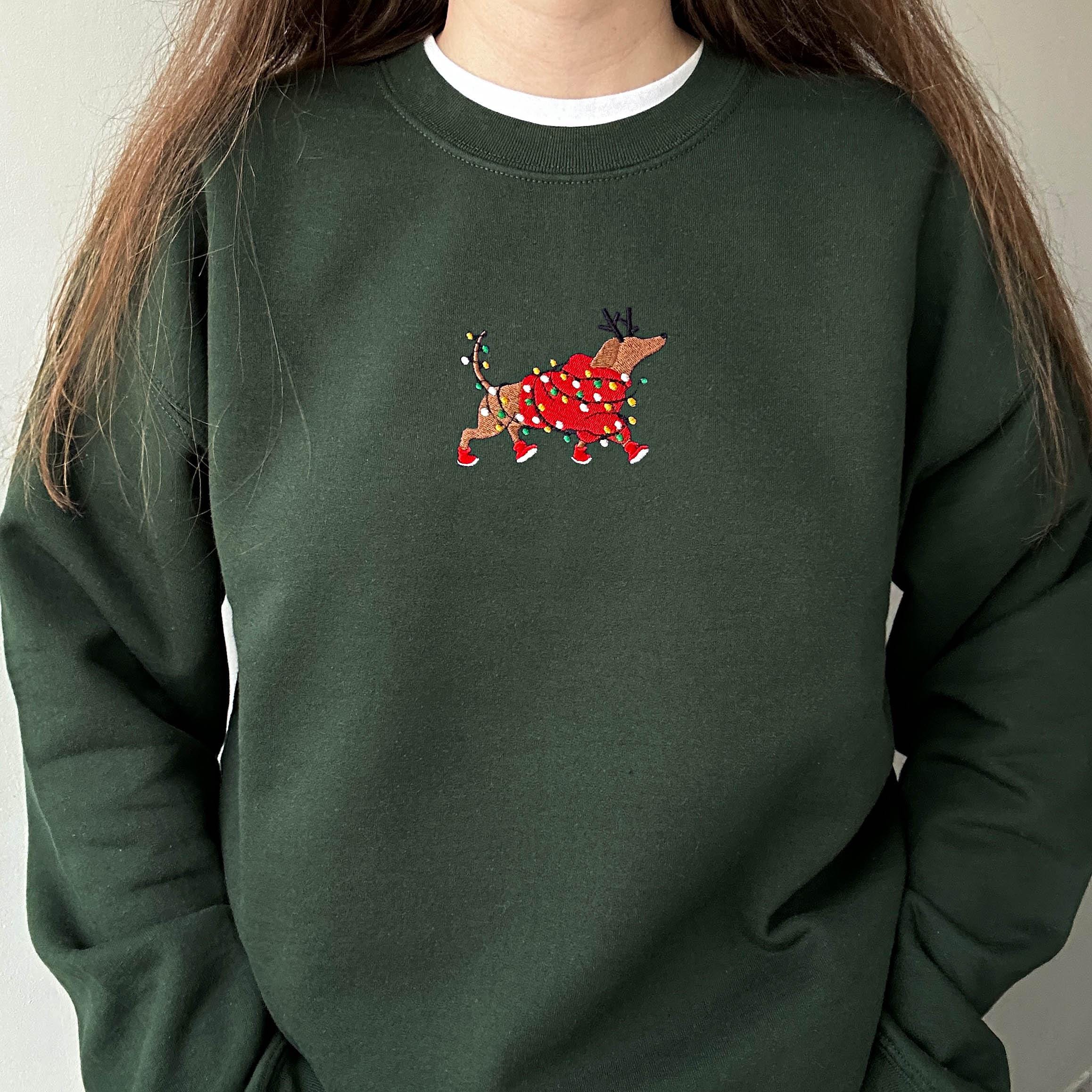 Christmas dachshund embroidery design