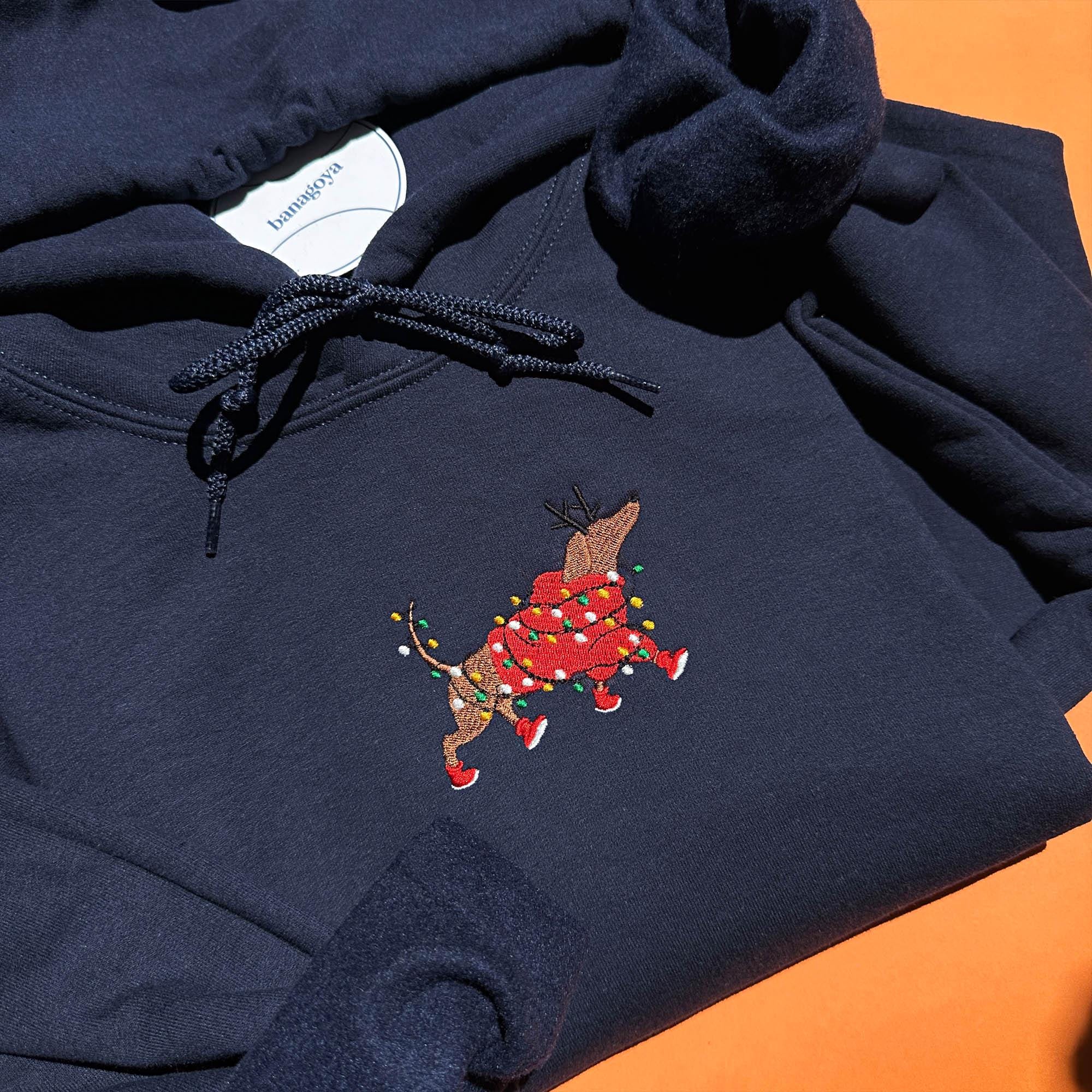 Christmas dachshund embroidery design