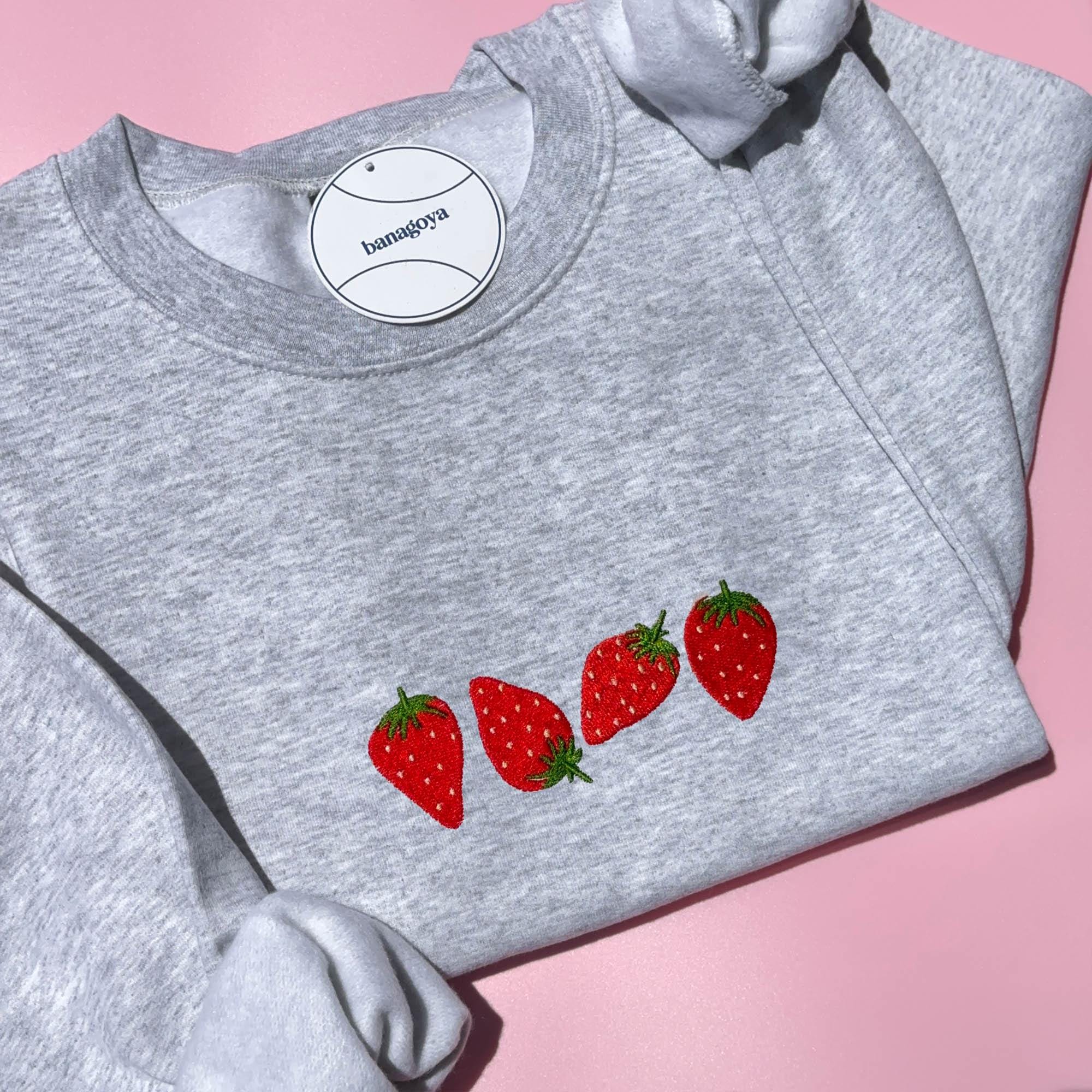 Strawberry floral embroidery design