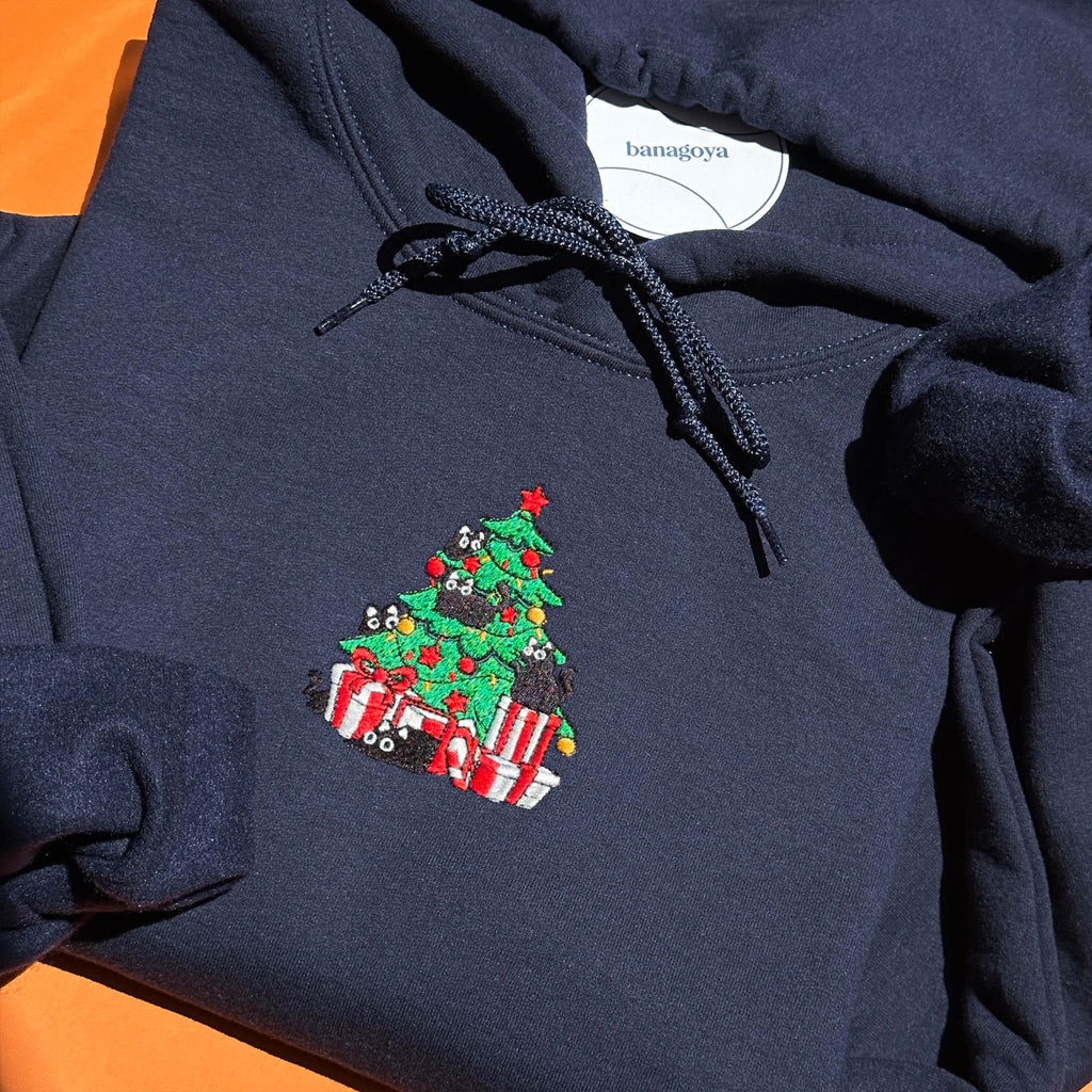 Christmas cute cat embroidery design