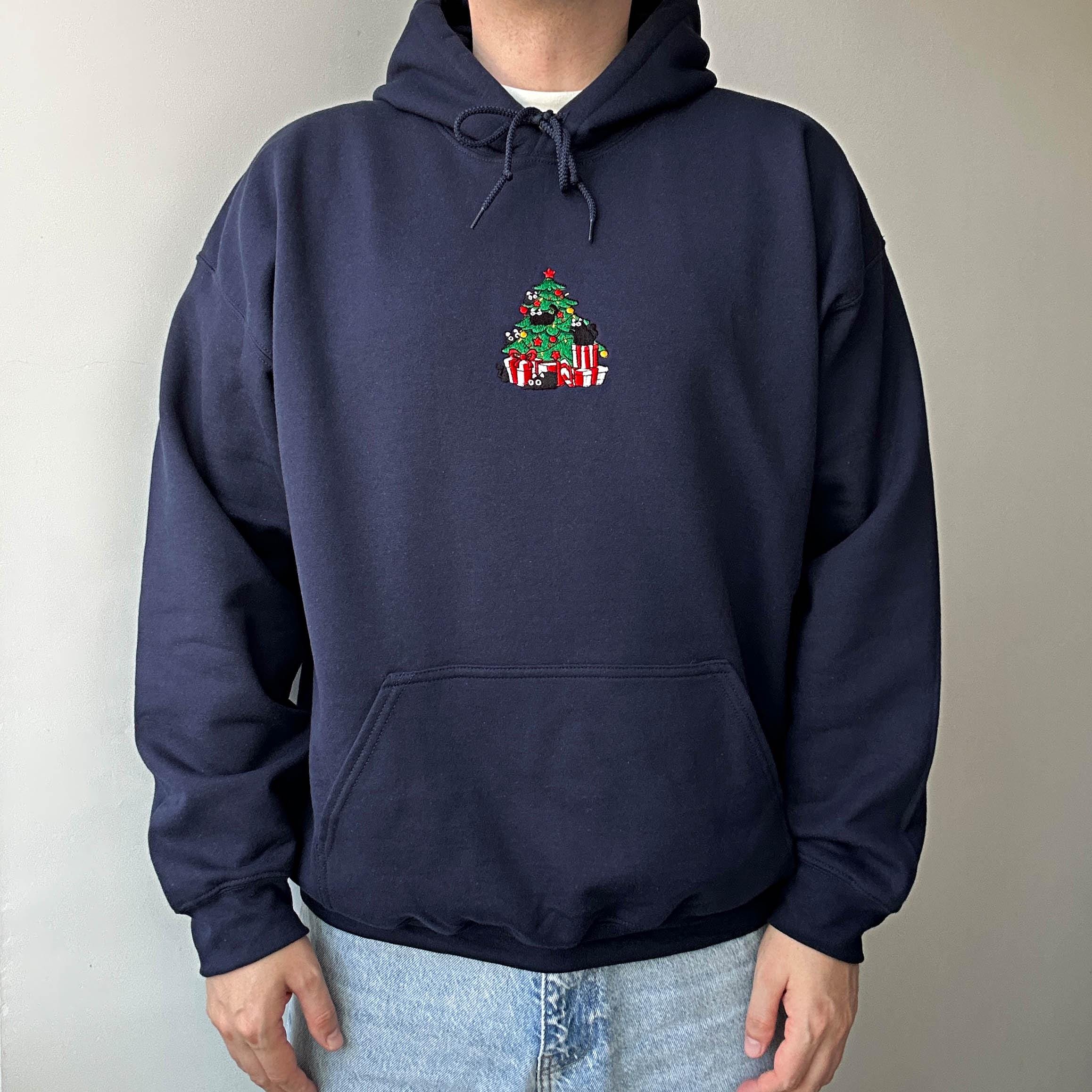 Christmas cute cat embroidery design