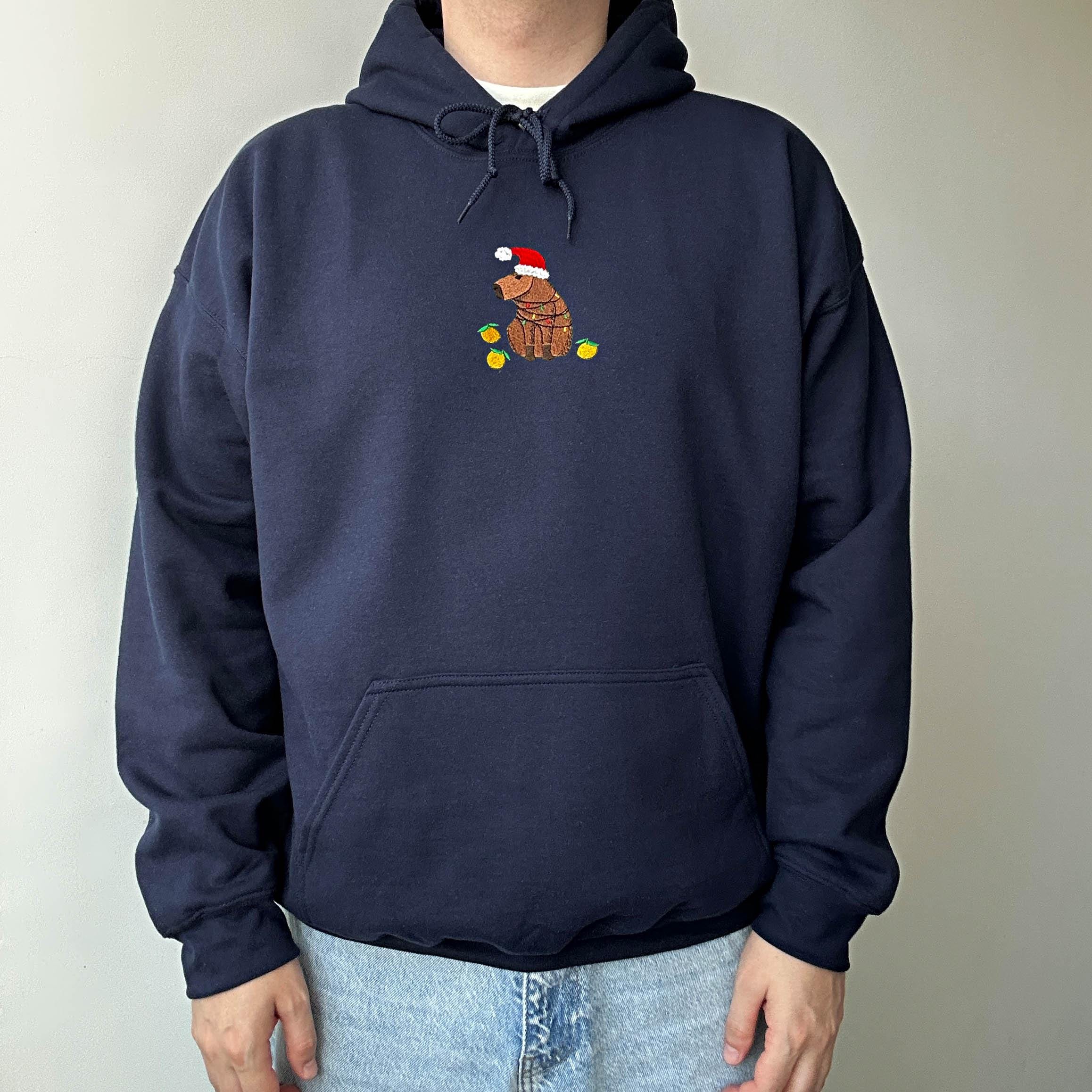 Christmas capybara embroidery design