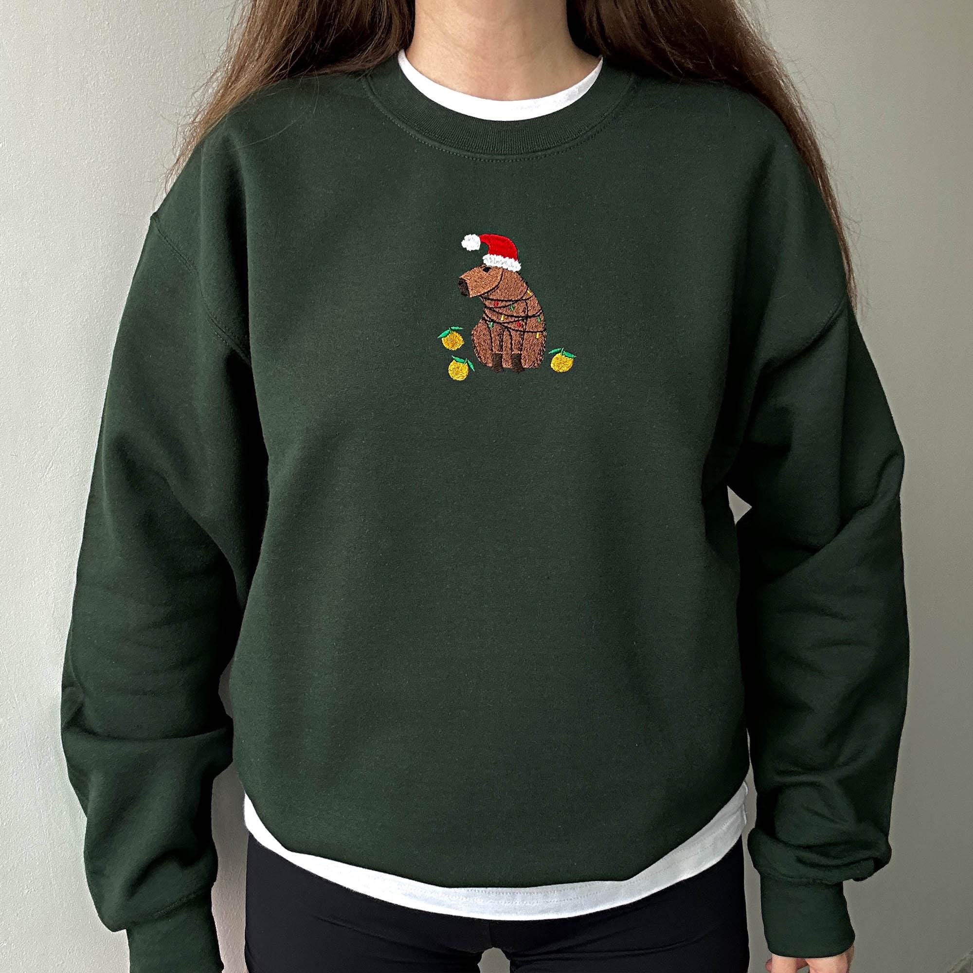 Christmas capybara embroidery design