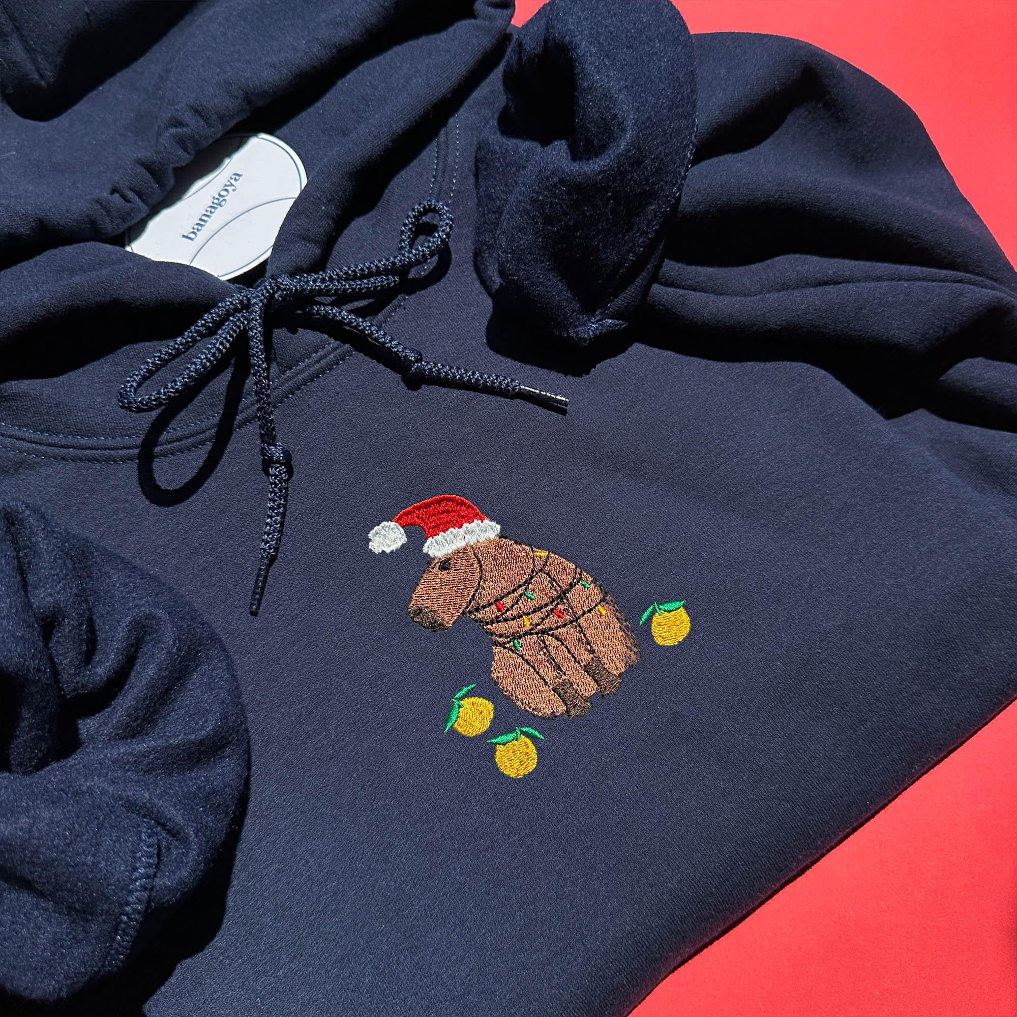 Christmas capybara embroidery design