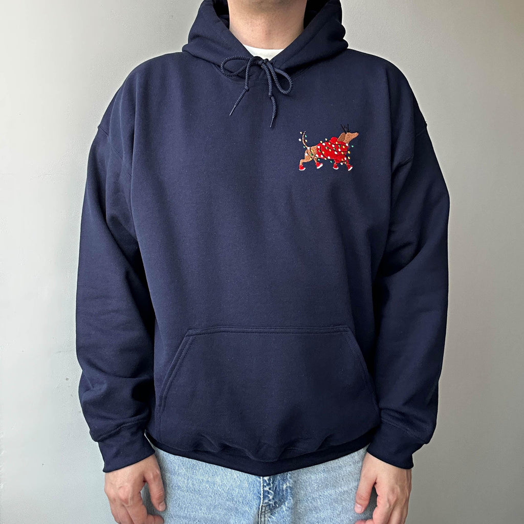 Christmas dachshund embroidery design