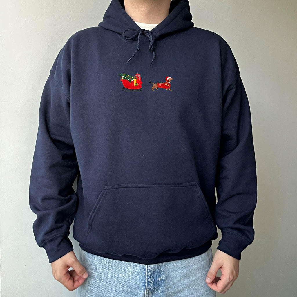Christmas dachshund embroidery design