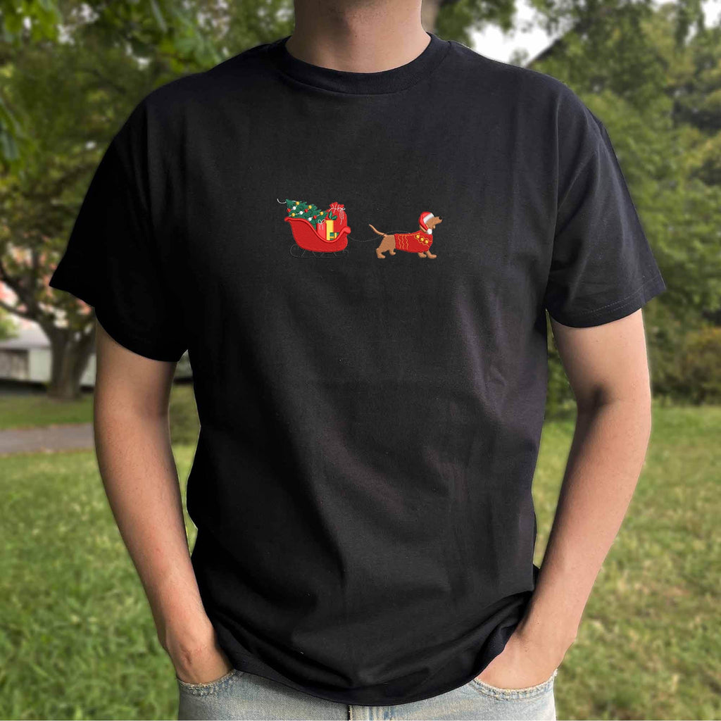 Christmas dachshund embroidery design