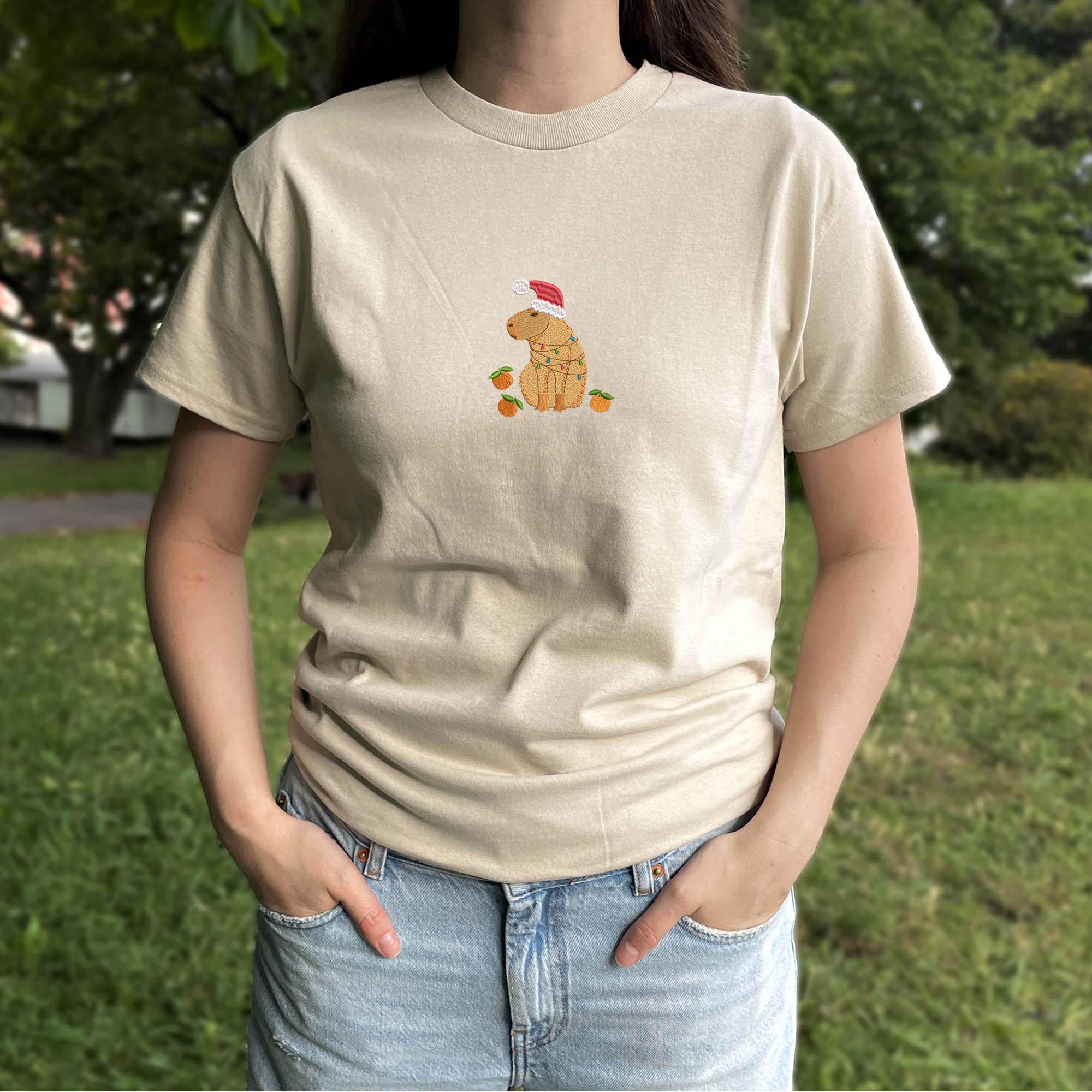 Christmas capybara embroidery design