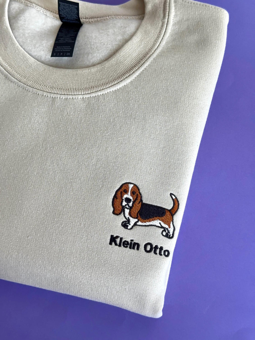 Custom Basset Hound Embroidered Sweatshirt, Hoodie & T-Shirt, Personalized Dog Gift, Minimalist Pet Embroidery for Dog Lovers