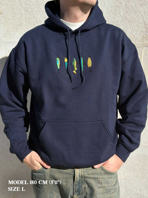 Baitfish lure embroidery design