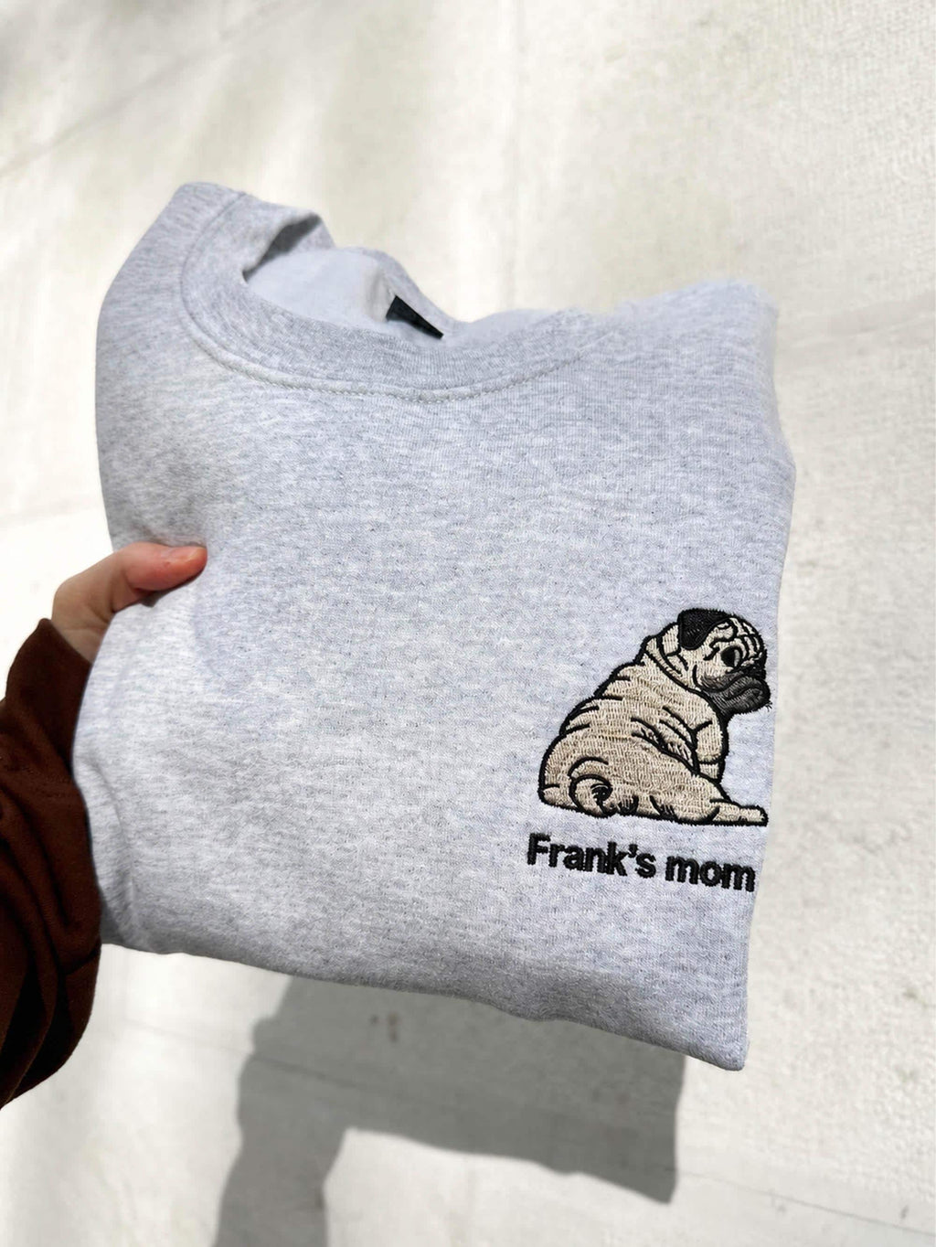 Pug Shirt, Mops Embroidered Hoodie, Custom Dog Shirt, Personalized Dog Sweatshirt, Pug Gifts