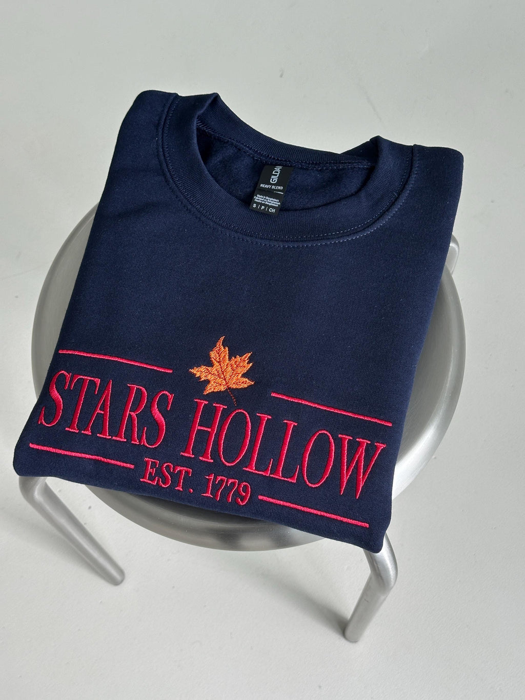 Embroidered Fall Sweatshirt, Autumn Sweater Stars Hollow, Cozy Season Shirt, Grandpacore Fall Style Hoodie, Womens Clothing Gift
