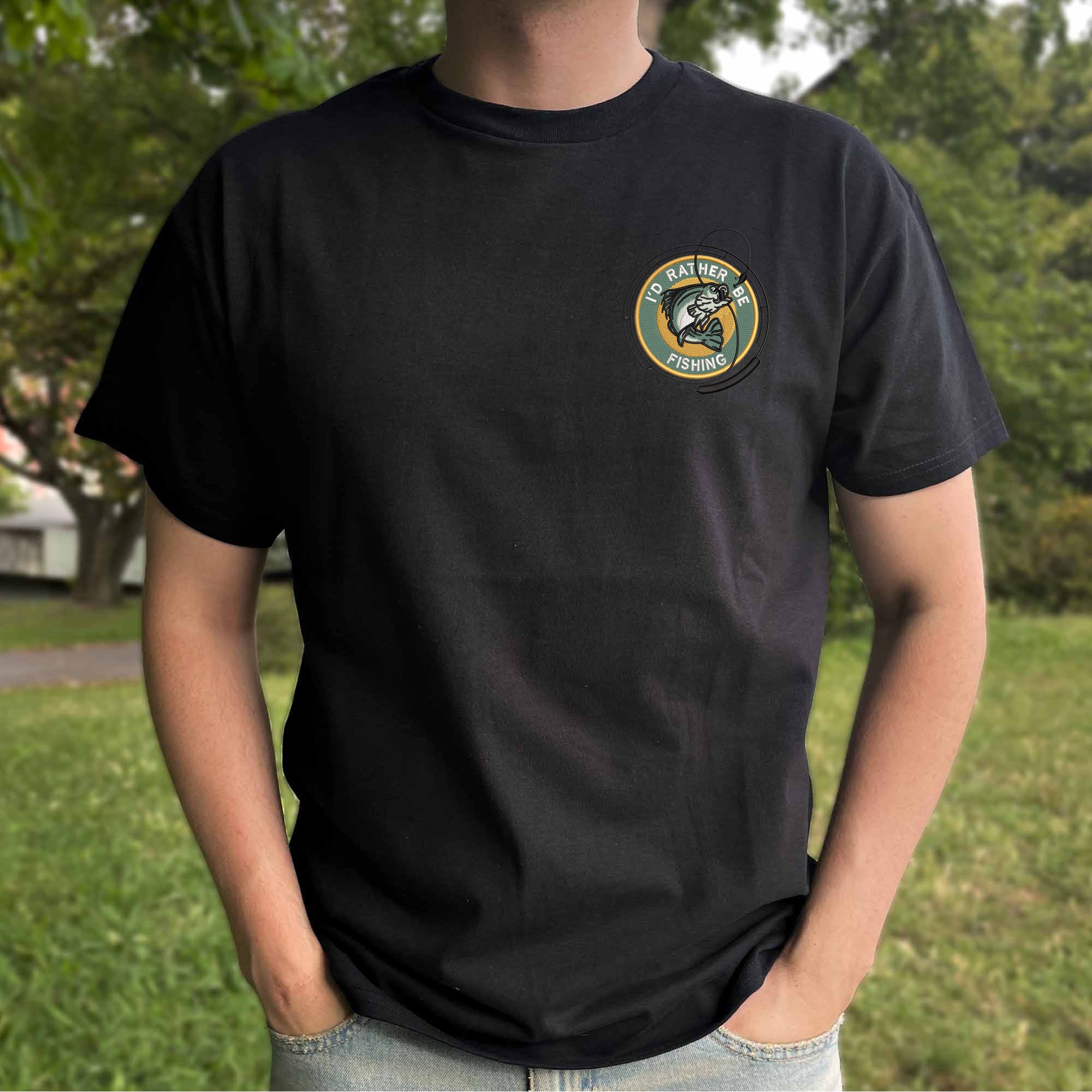 I'd rather be fishing embroidery design