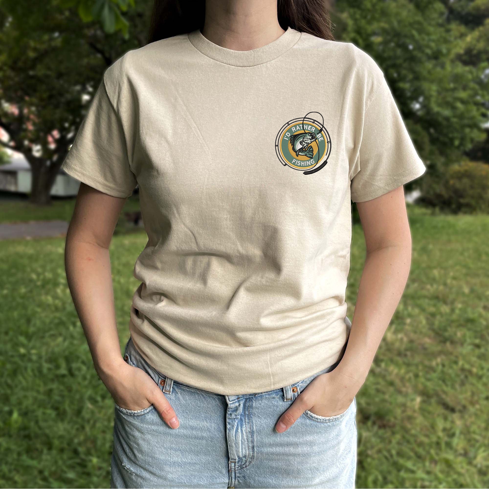 I'd rather be fishing embroidery design